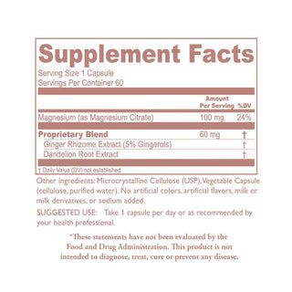 Core Formulas Bowel Complete back label of bottle, supplement facts